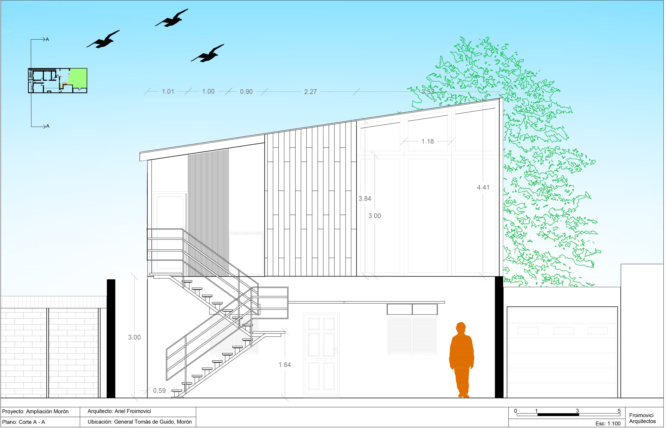Corte longitudinal - Froimovici Arquitectos